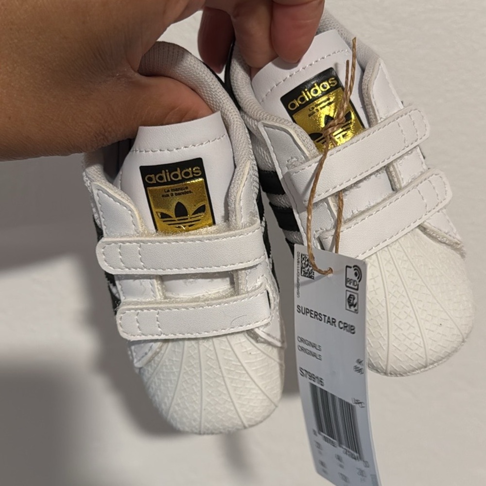 Adidas Kids White and Black Sneakers - Picture 2 of 3